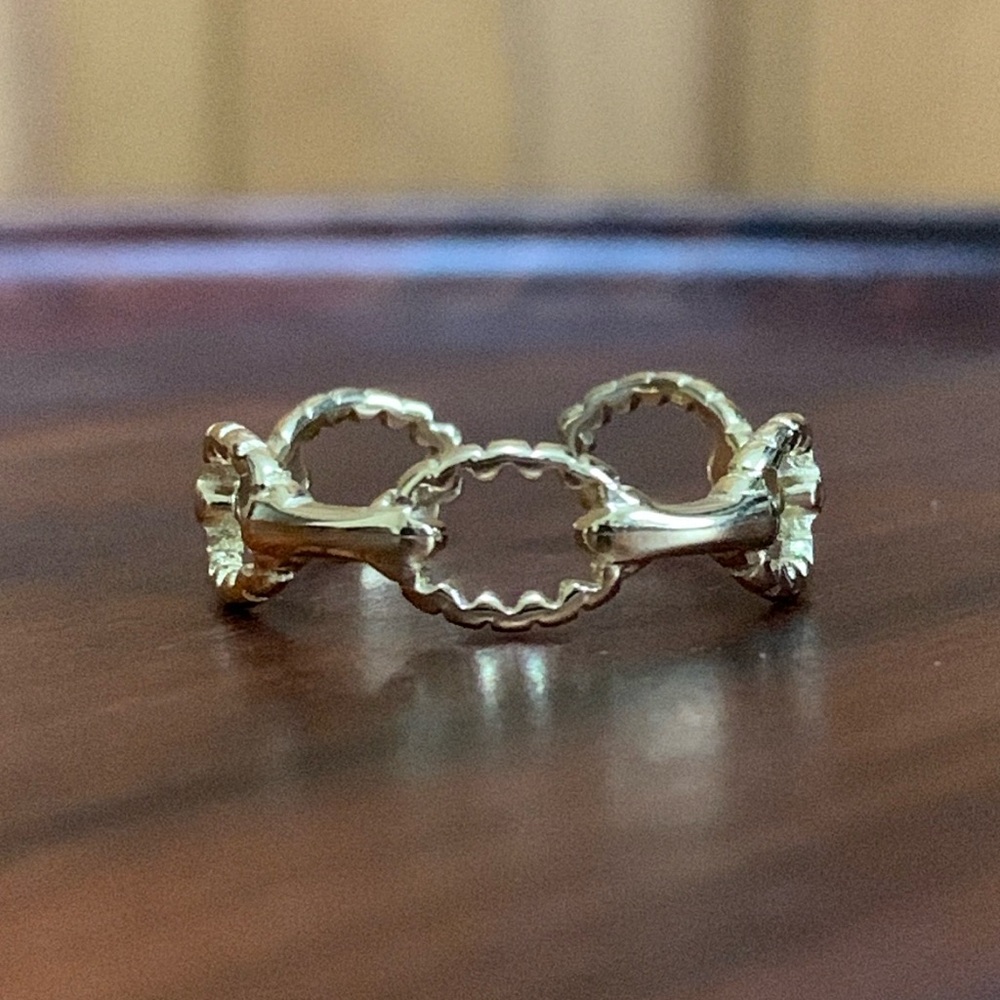 New 18K Gold Plated Titanium Steel Chain Link Ring - Picture 1 of 5
